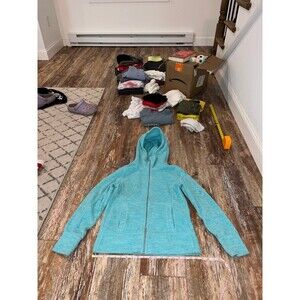 Women’s Calvin Klein Light Blue Fleece Zip Up Hoodie Size XS